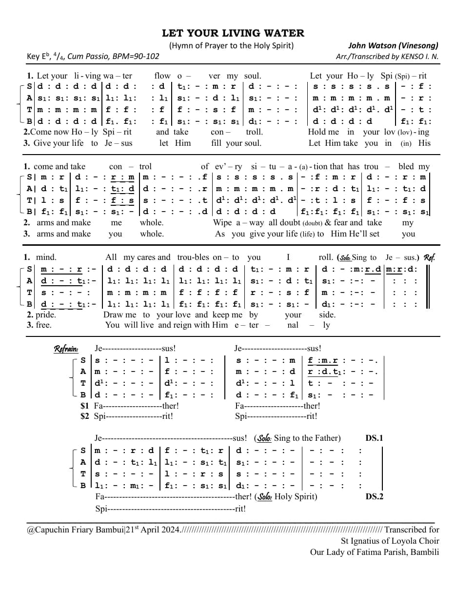 Let Your Living Water — first page