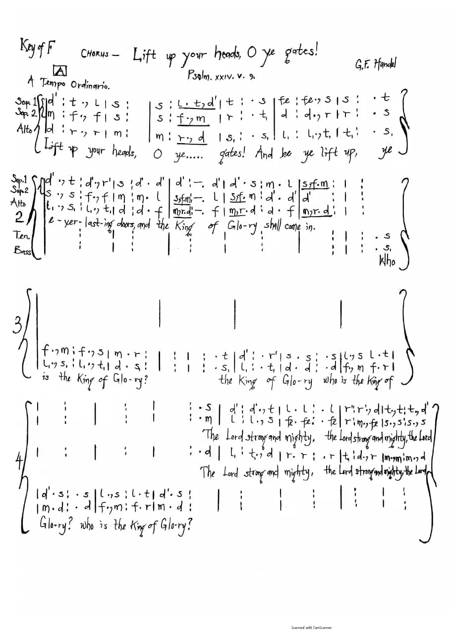 Lift Up Your Heads — first page