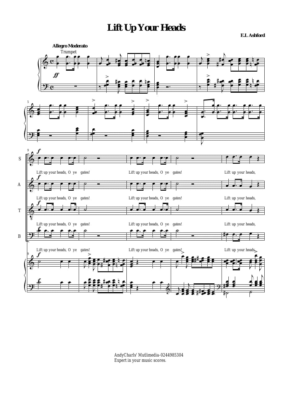 Lift Up Your Heads — first page