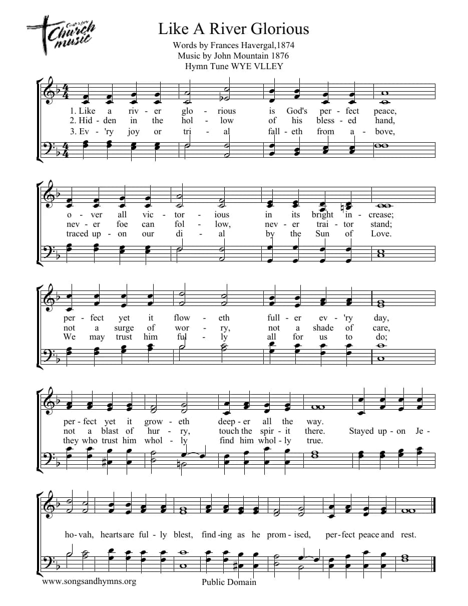 Like a River Glorious — first page