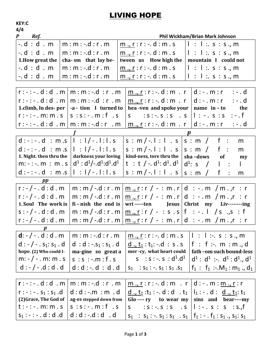 Living Hope — first page