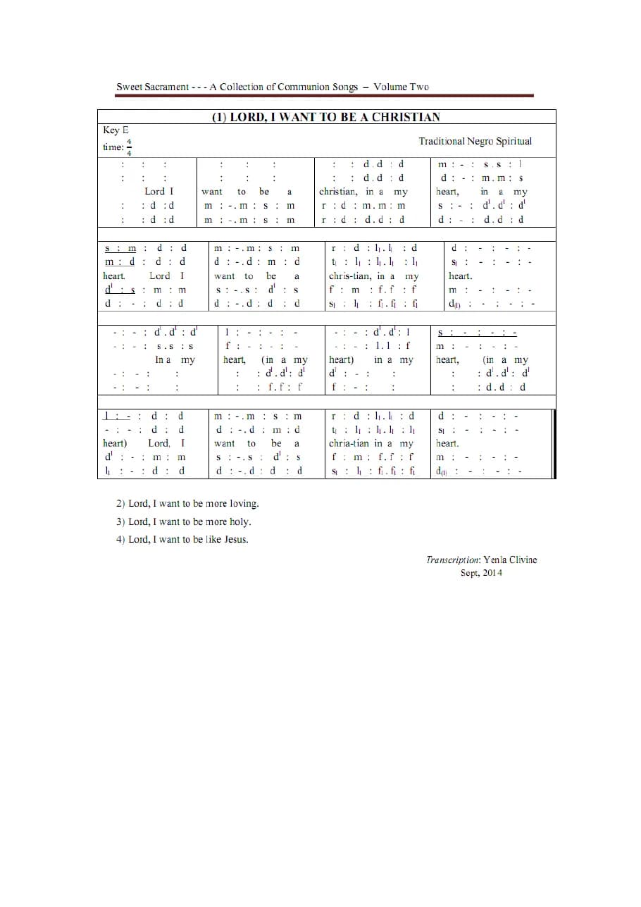 Lord, I Want to Be a Christian — first page