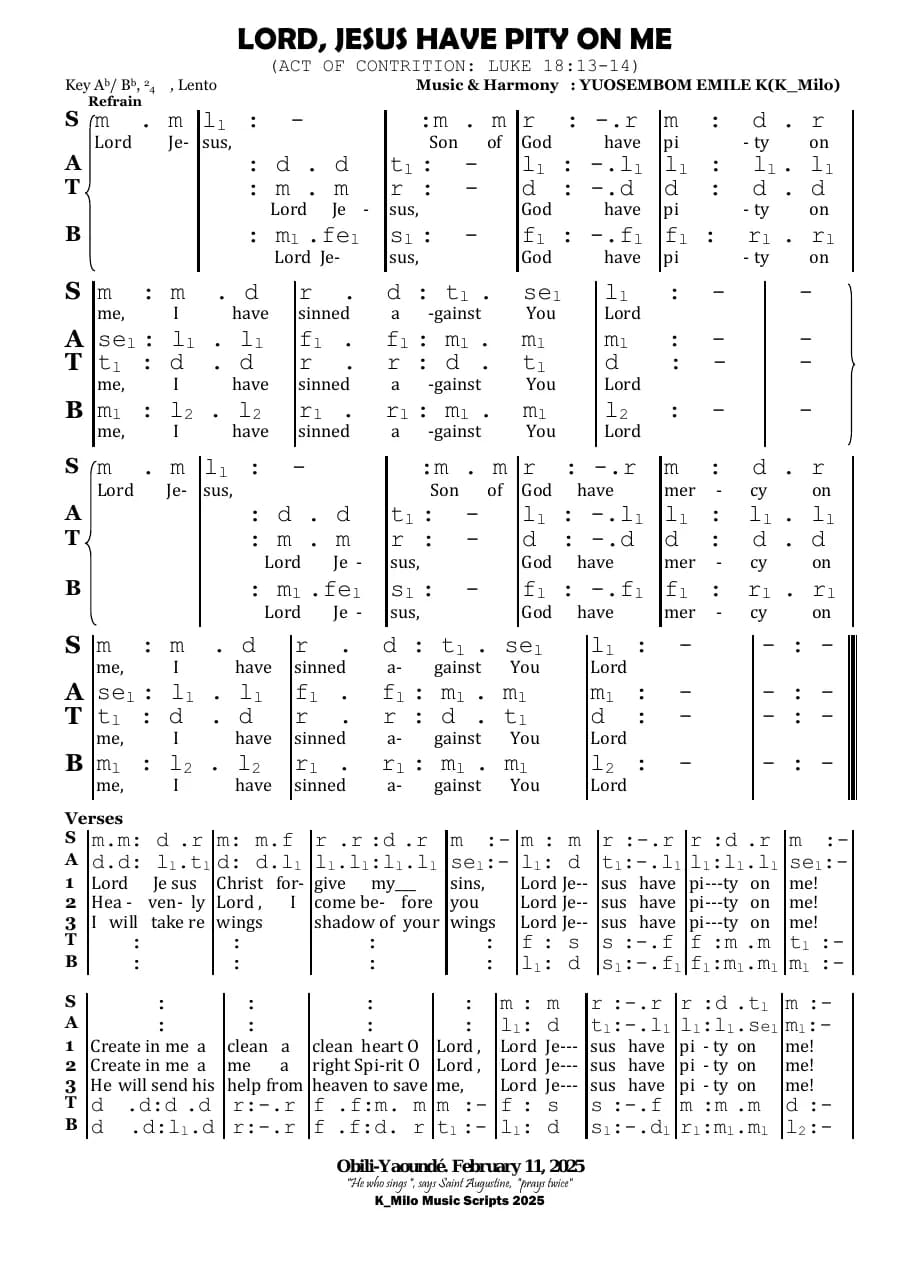 Lord, Jesus Have Pity on Me V — first page