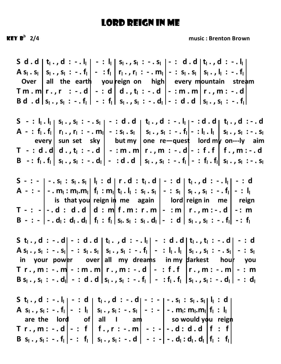 Lord Reign in Me — first page