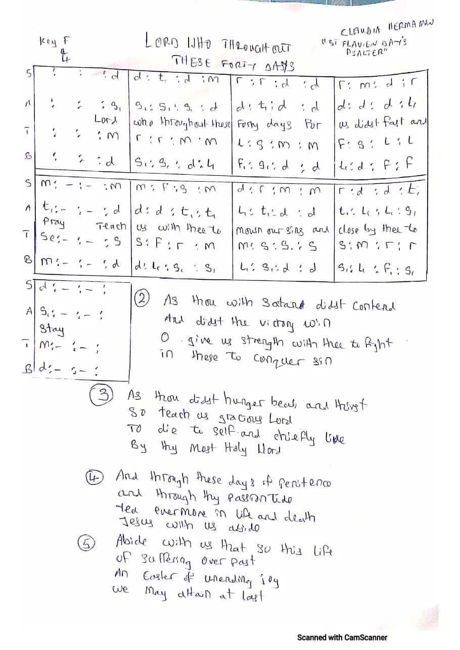 Lord Who Throughout These Forty Days — first page