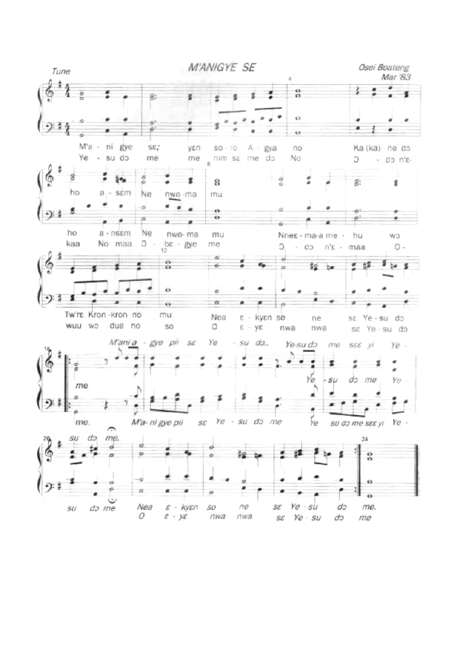 M'anigye Se — first page
