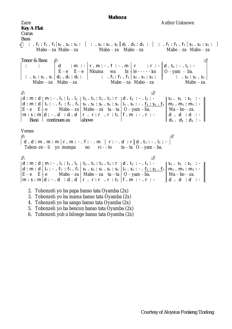 Maboza — first page