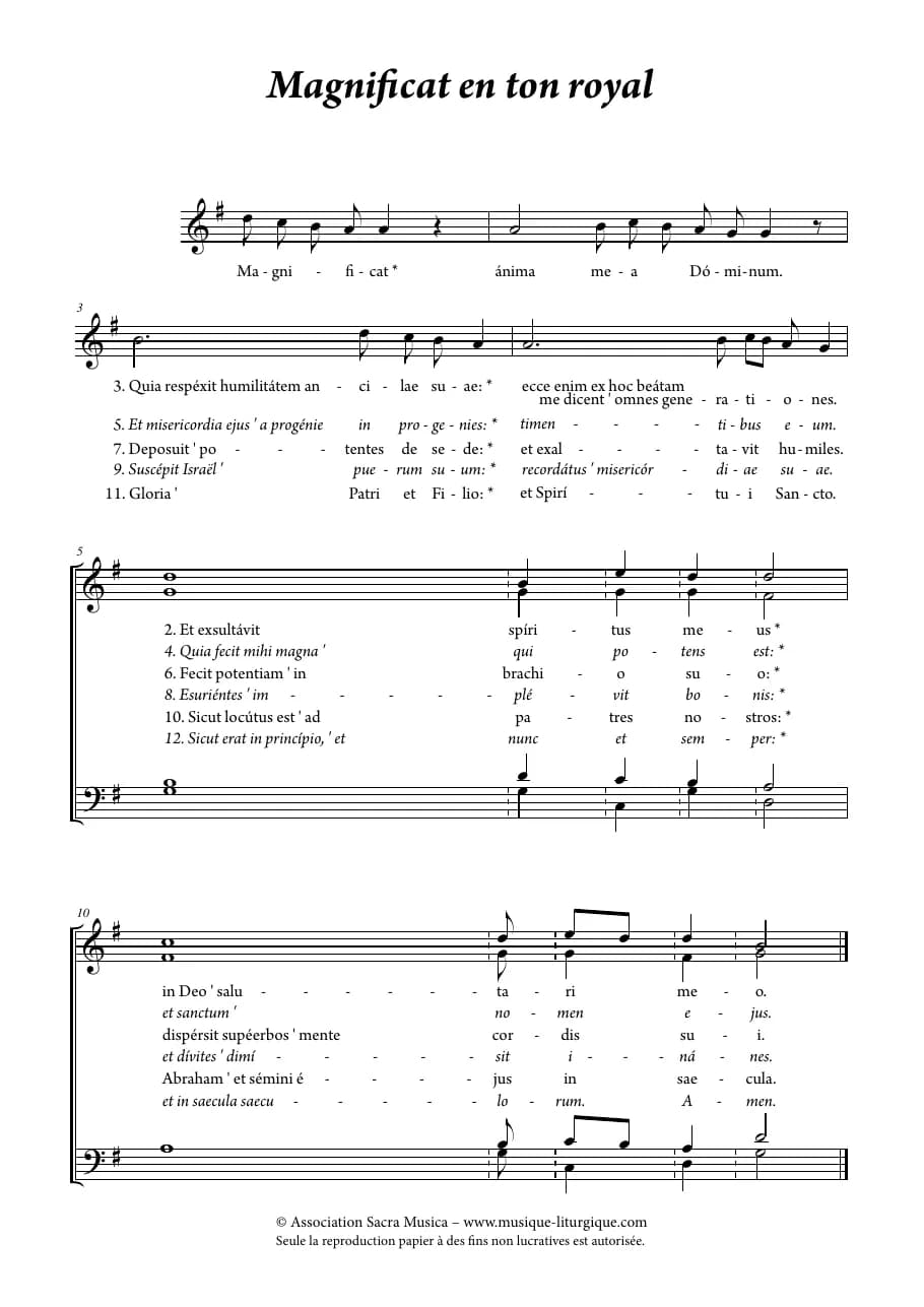 Magnificat Ton Royal — first page