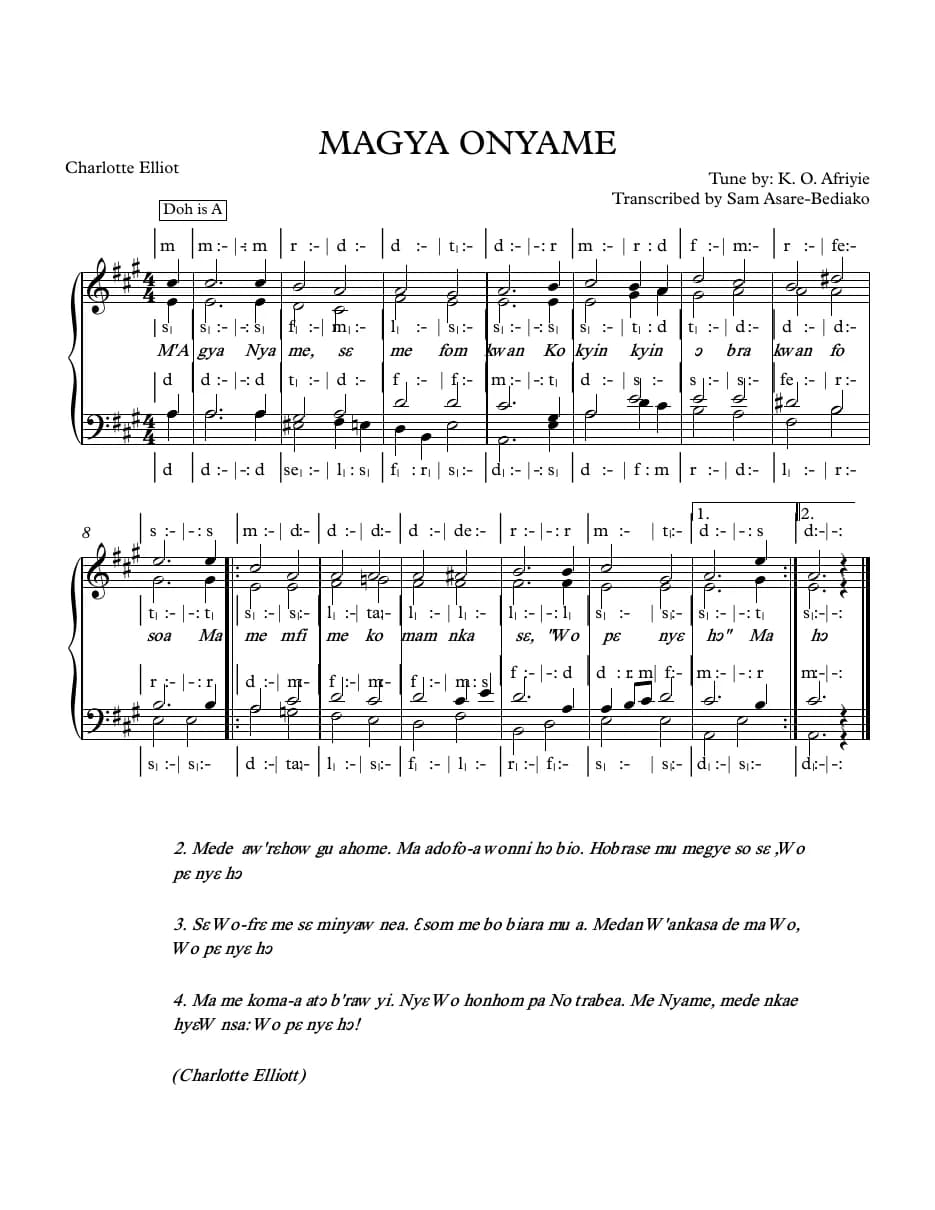 Magya Onyame — first page
