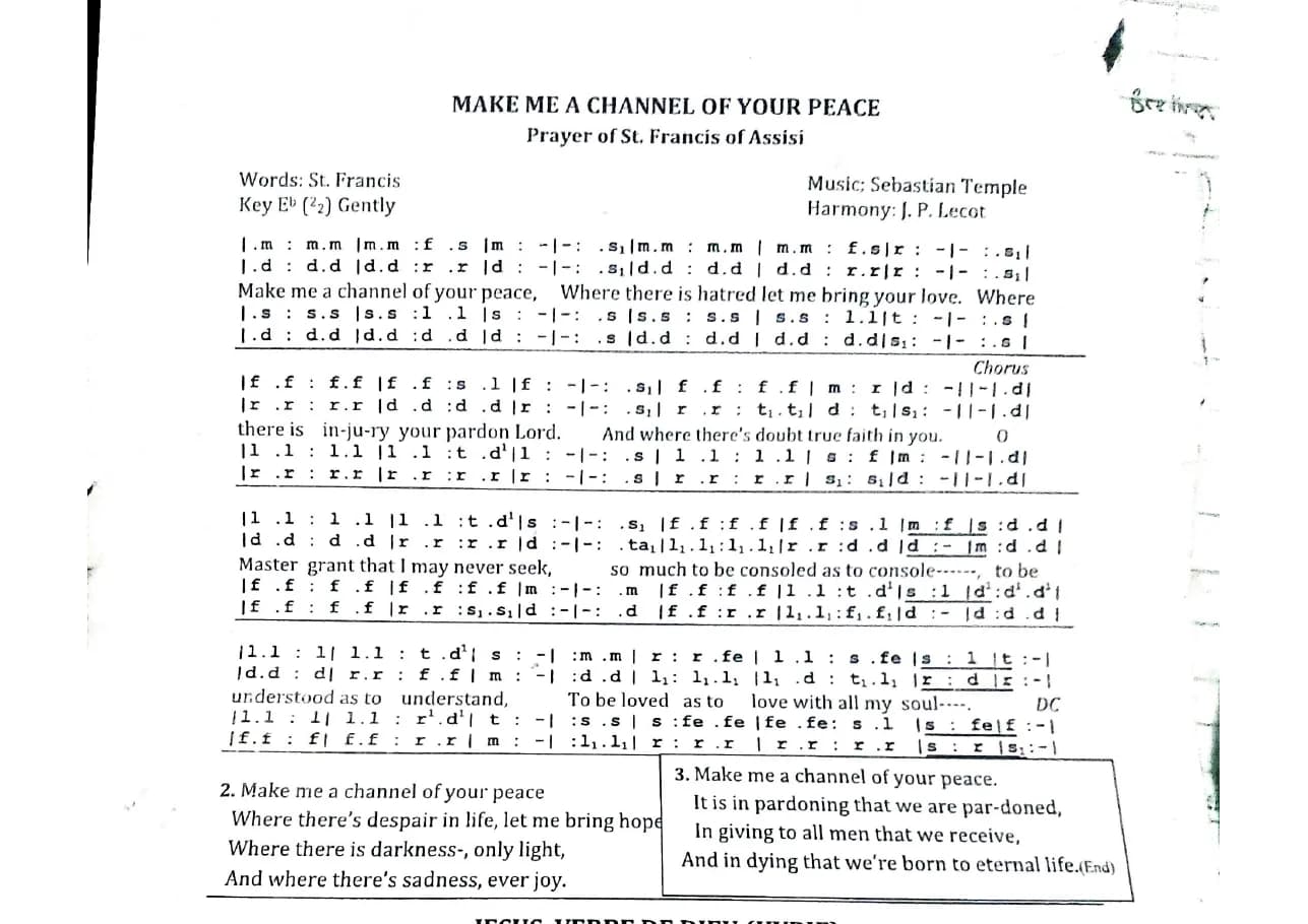 Make Me a Channel of Your Peace — first page