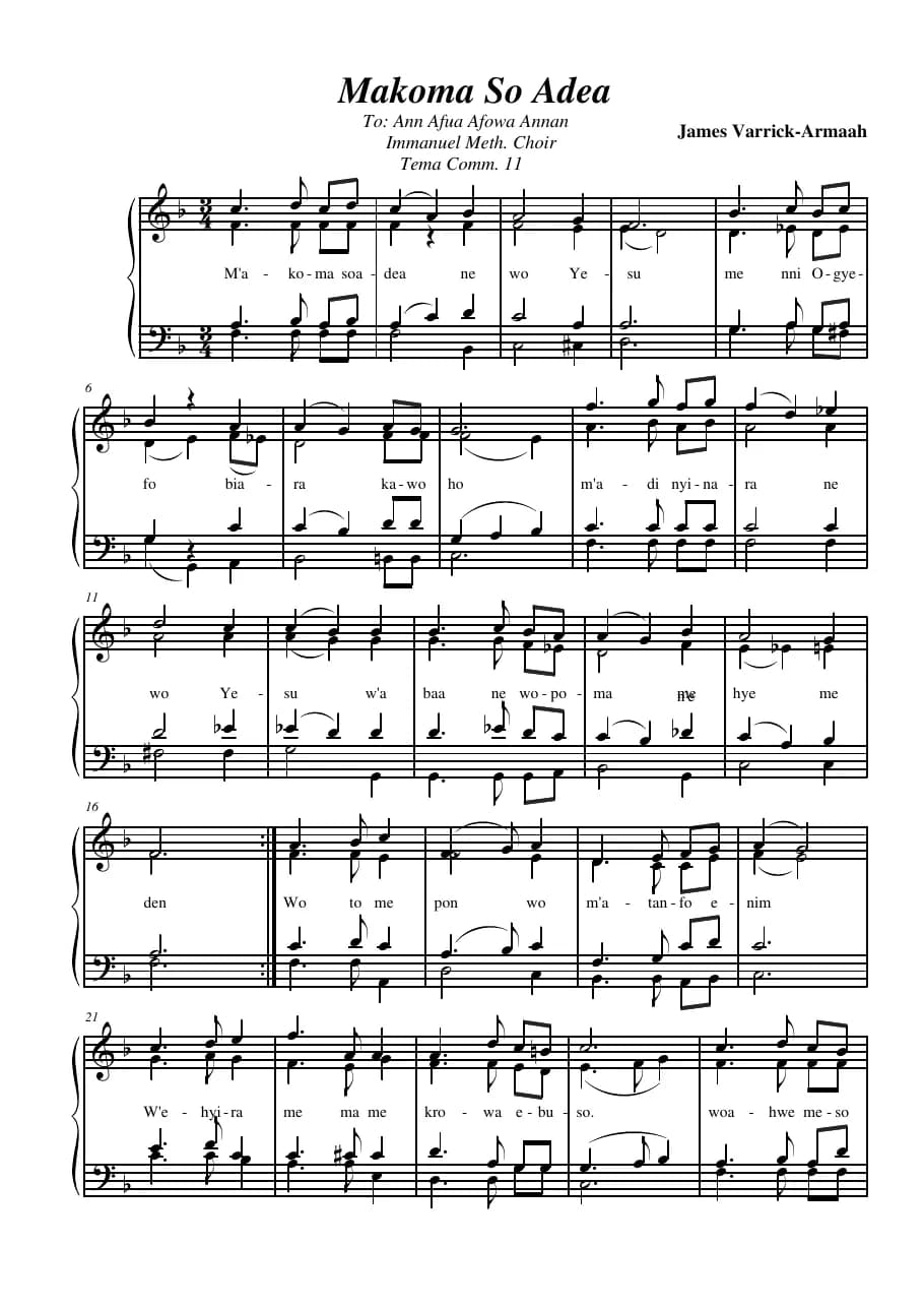 Makoma so Ade — first page