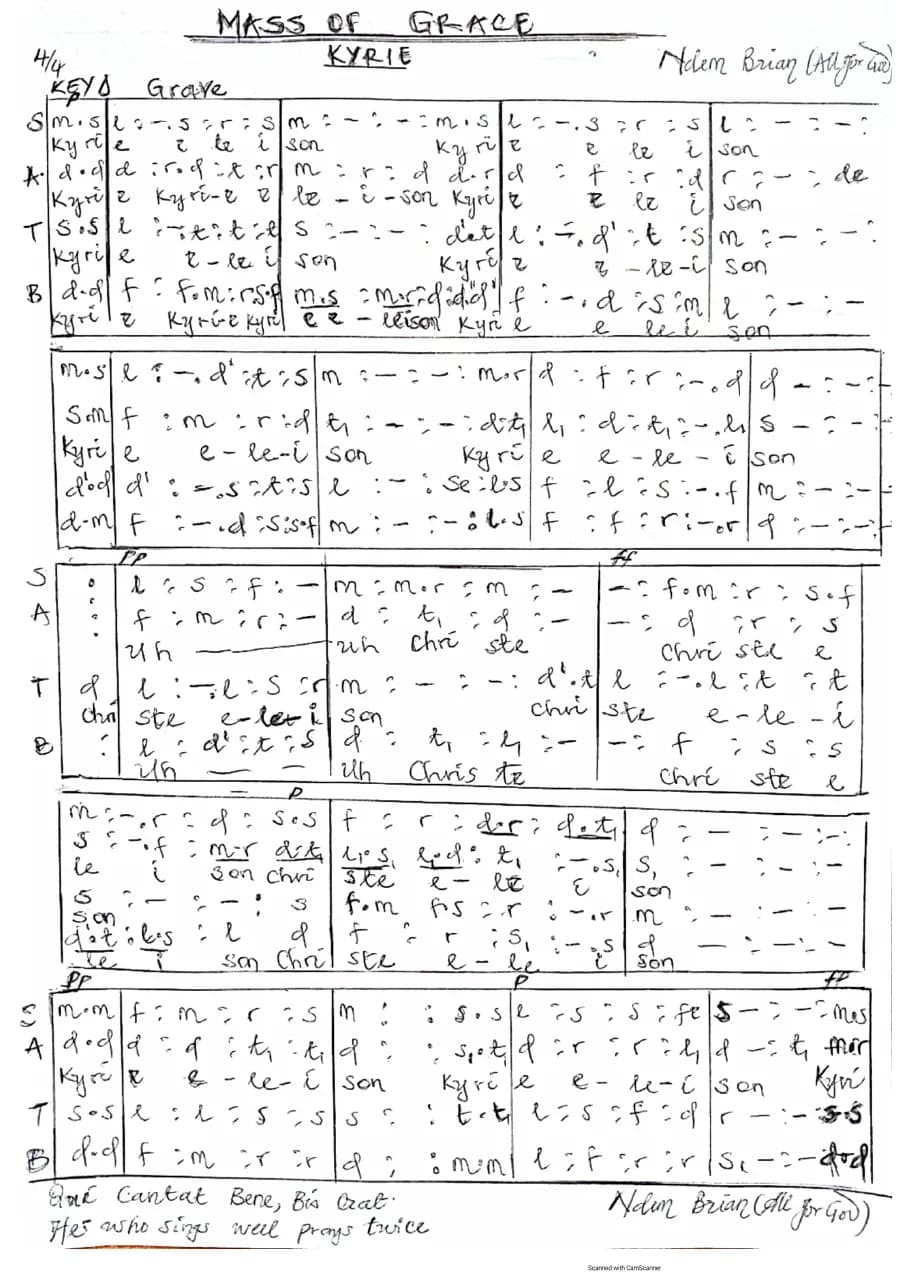 Mass of Grace - Kyrie — first page
