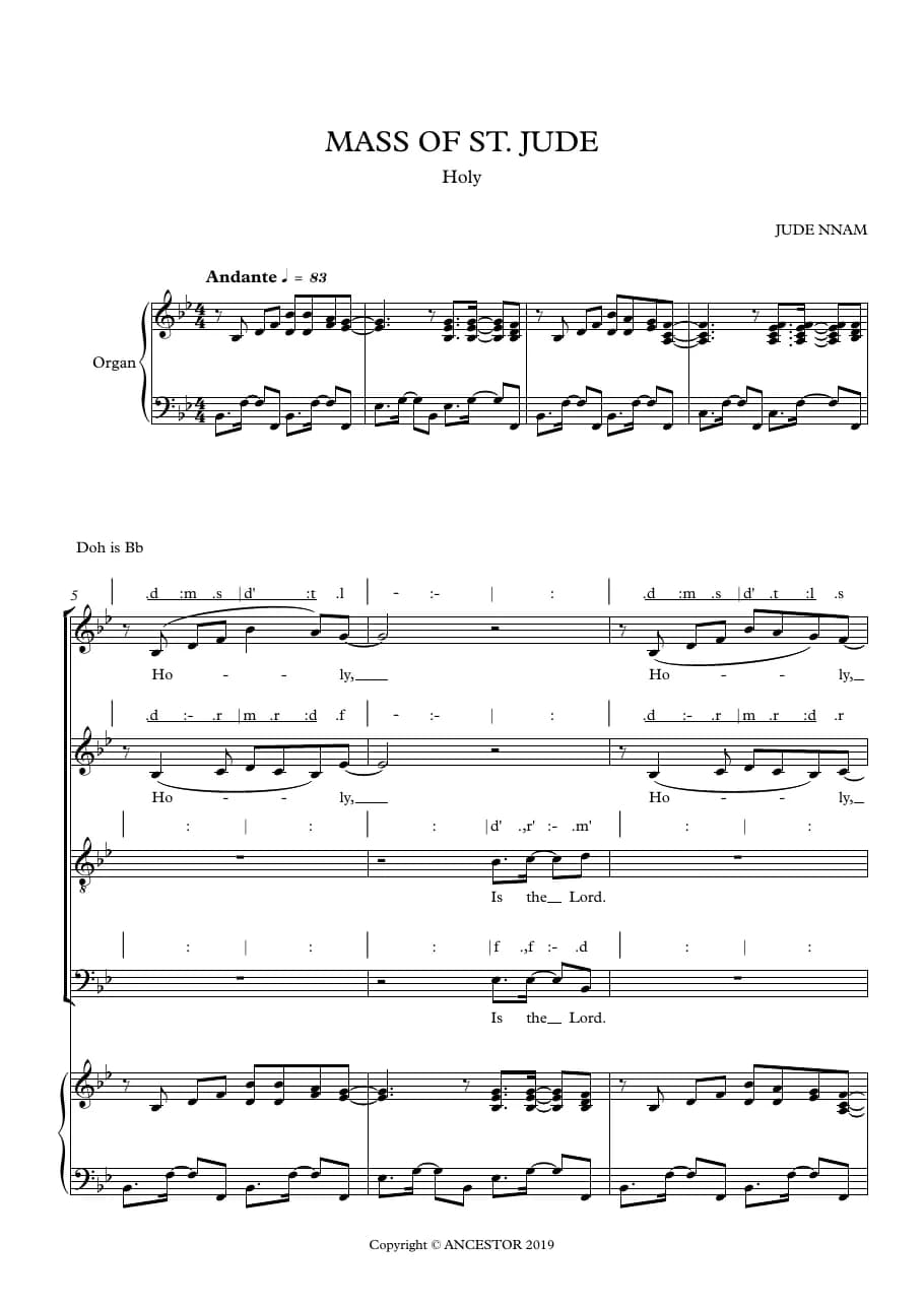 Mass of Saint Jude - Holy — first page