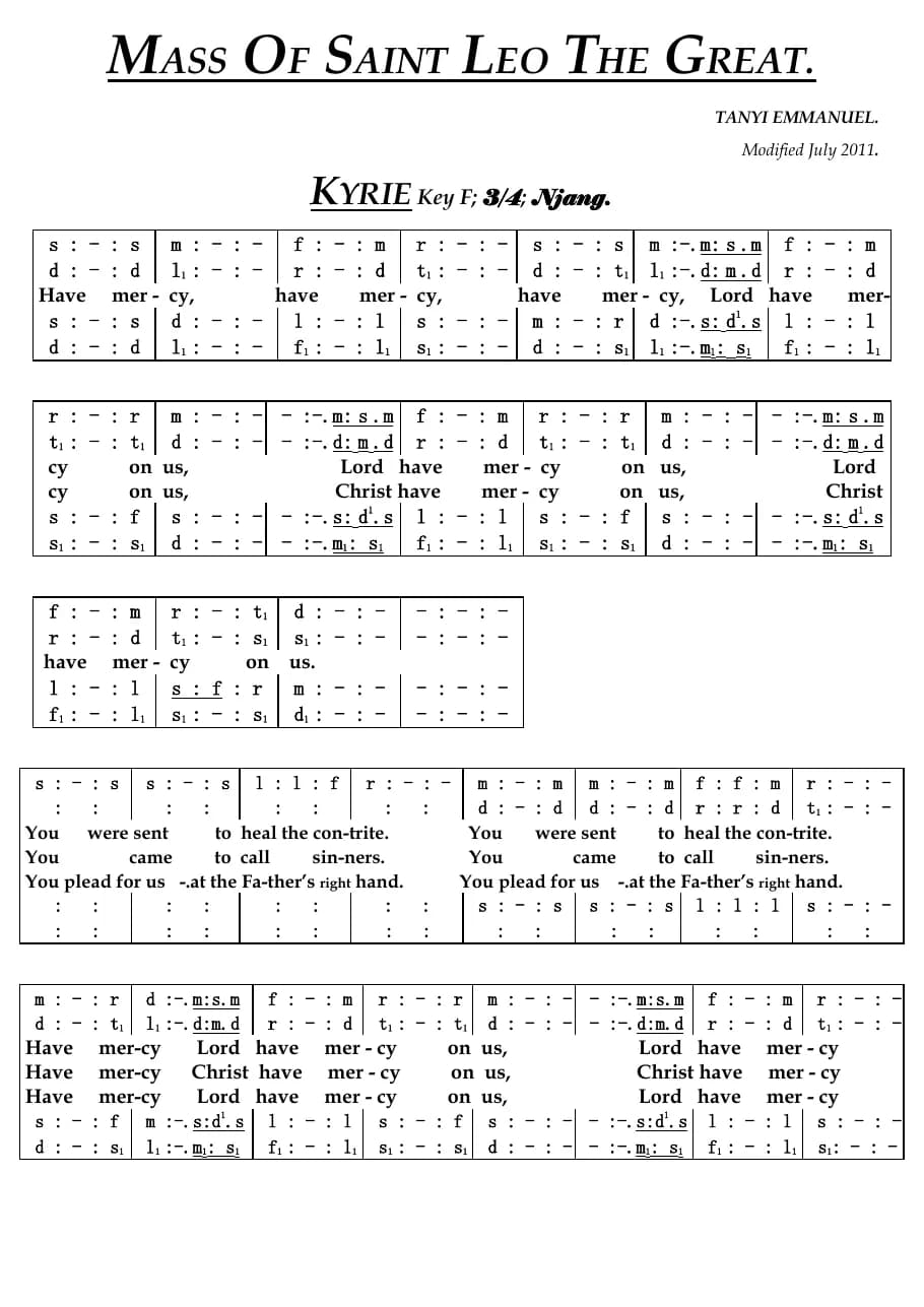 Mass of Saint Leo the Great Good — first page