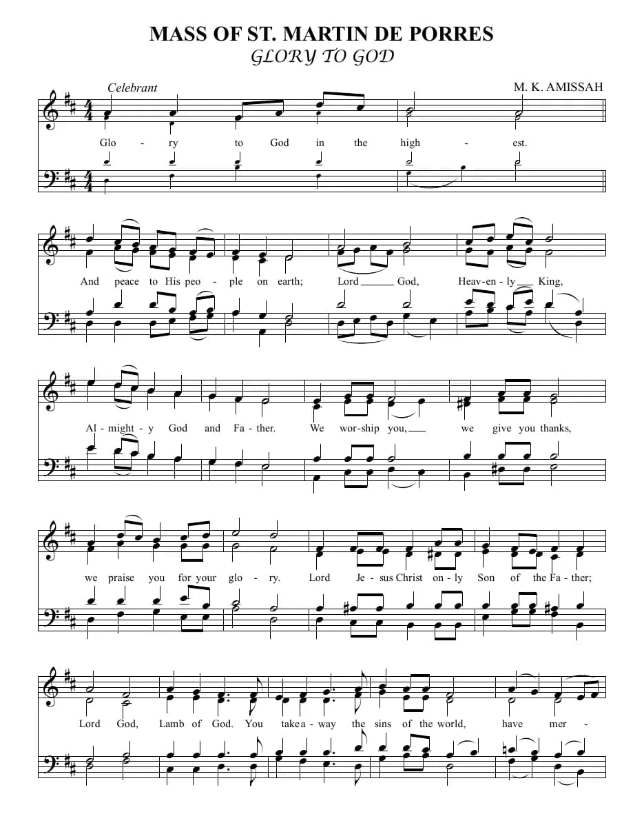 Mass of Saint Martin de Poress — first page