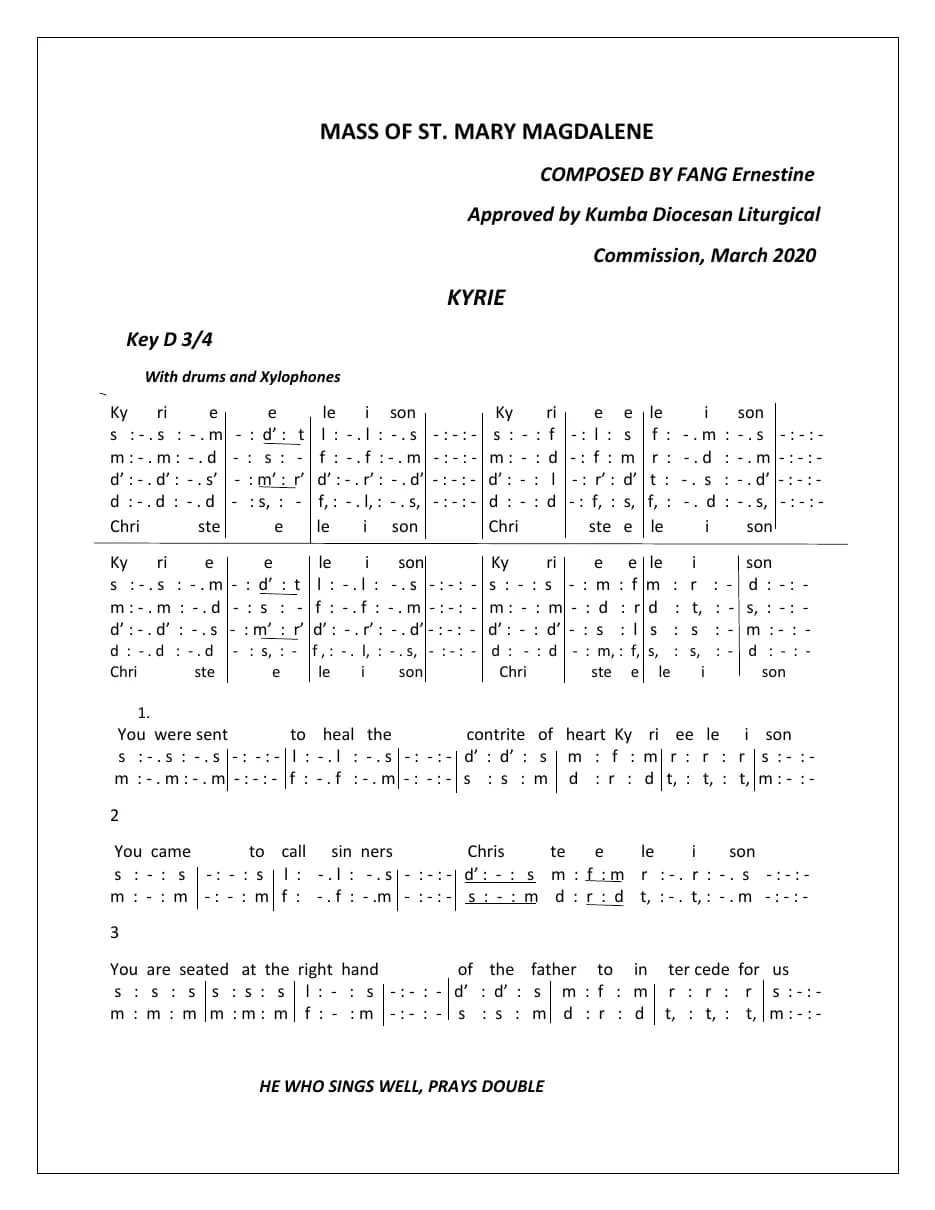 Mass of Saint Mary Magdalene — first page