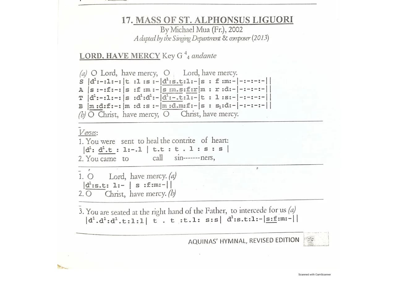 Mass of St. Alphonsus Liguori — first page