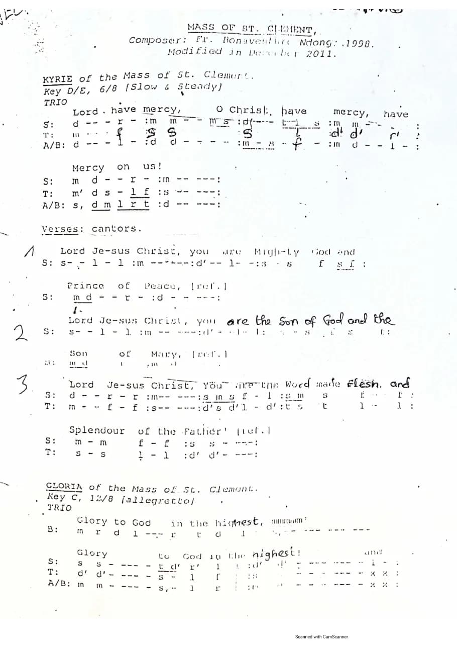 Mass of St Clement — first page