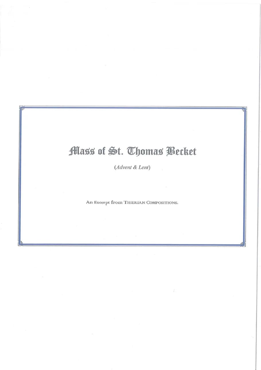Mass of St Thomas Becket — first page