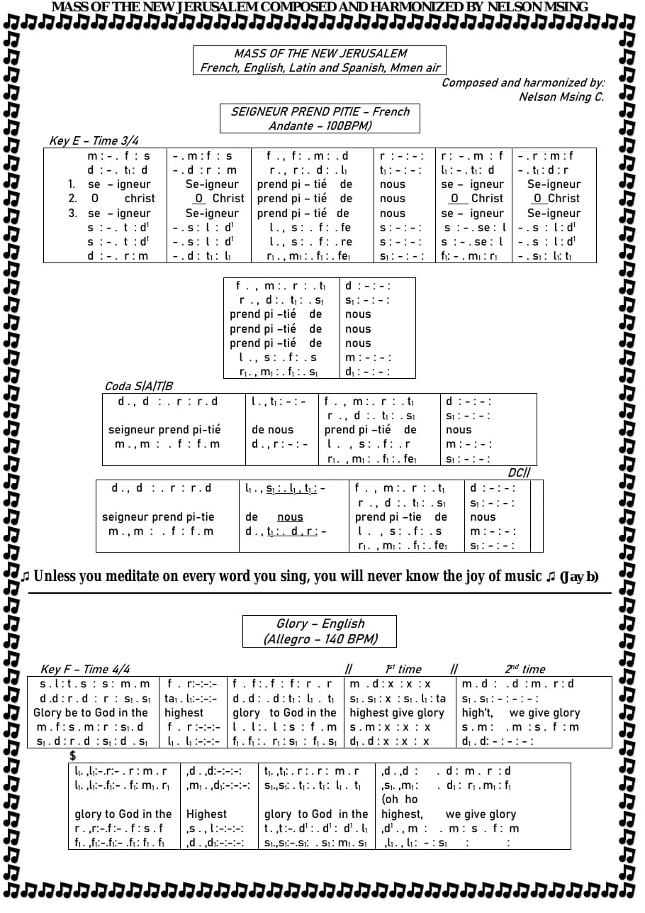 Mass of the New Jerusalem — first page