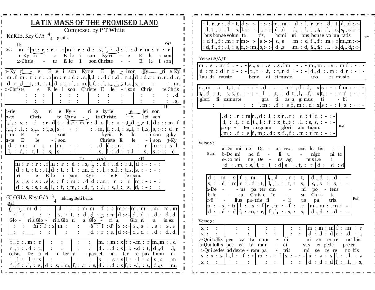 Mass of the Promised Land — first page