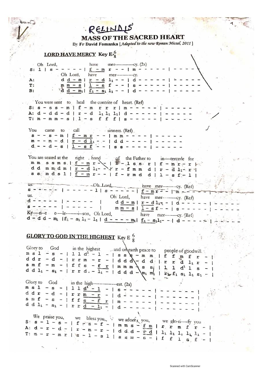 Mass of the Sacred Heart — first page