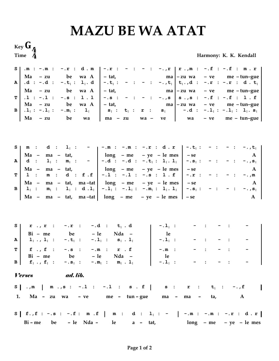 Mazu Be Wa Atat — first page