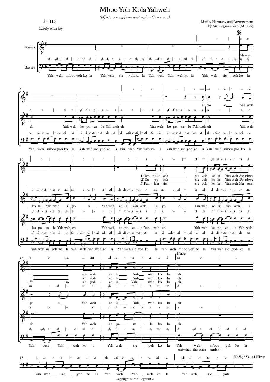Mboo Yoh Kola Yahweh — first page