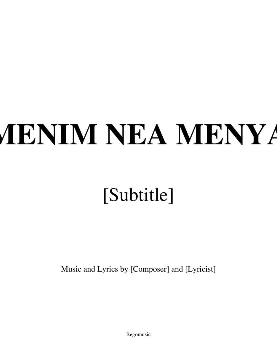 Menin Nea Menya — first page