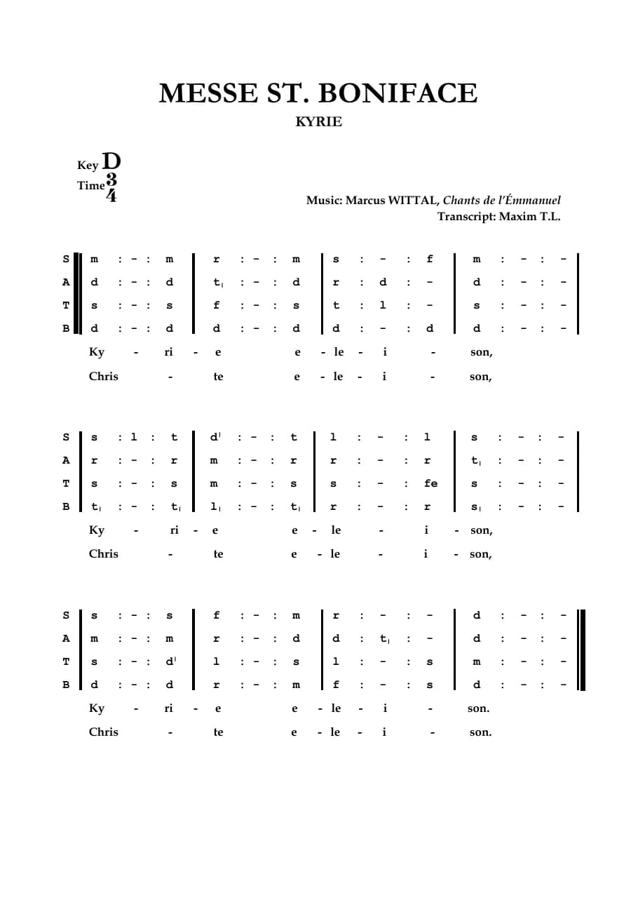 Messe Saint Boniface — first page