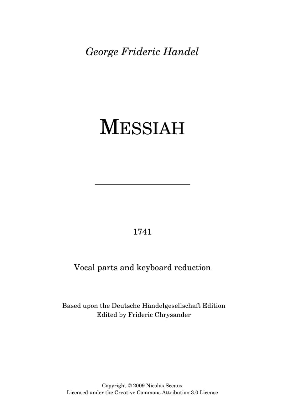 Messiah — first page