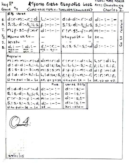 Mfumu Wetu Utofwile Luse - Lingala — first page