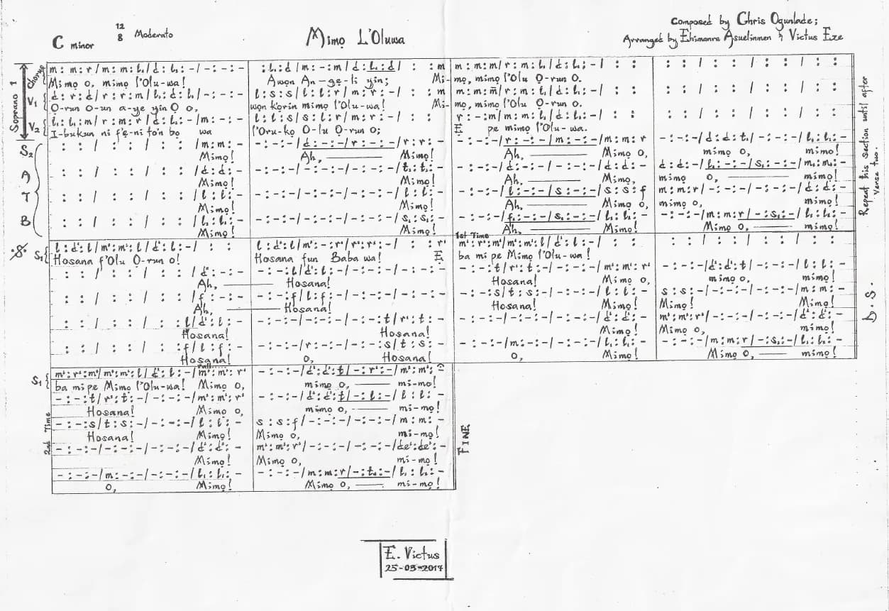Mimo L'oluwa - Chris Ogunlade, Ehimanre & Victus — first page