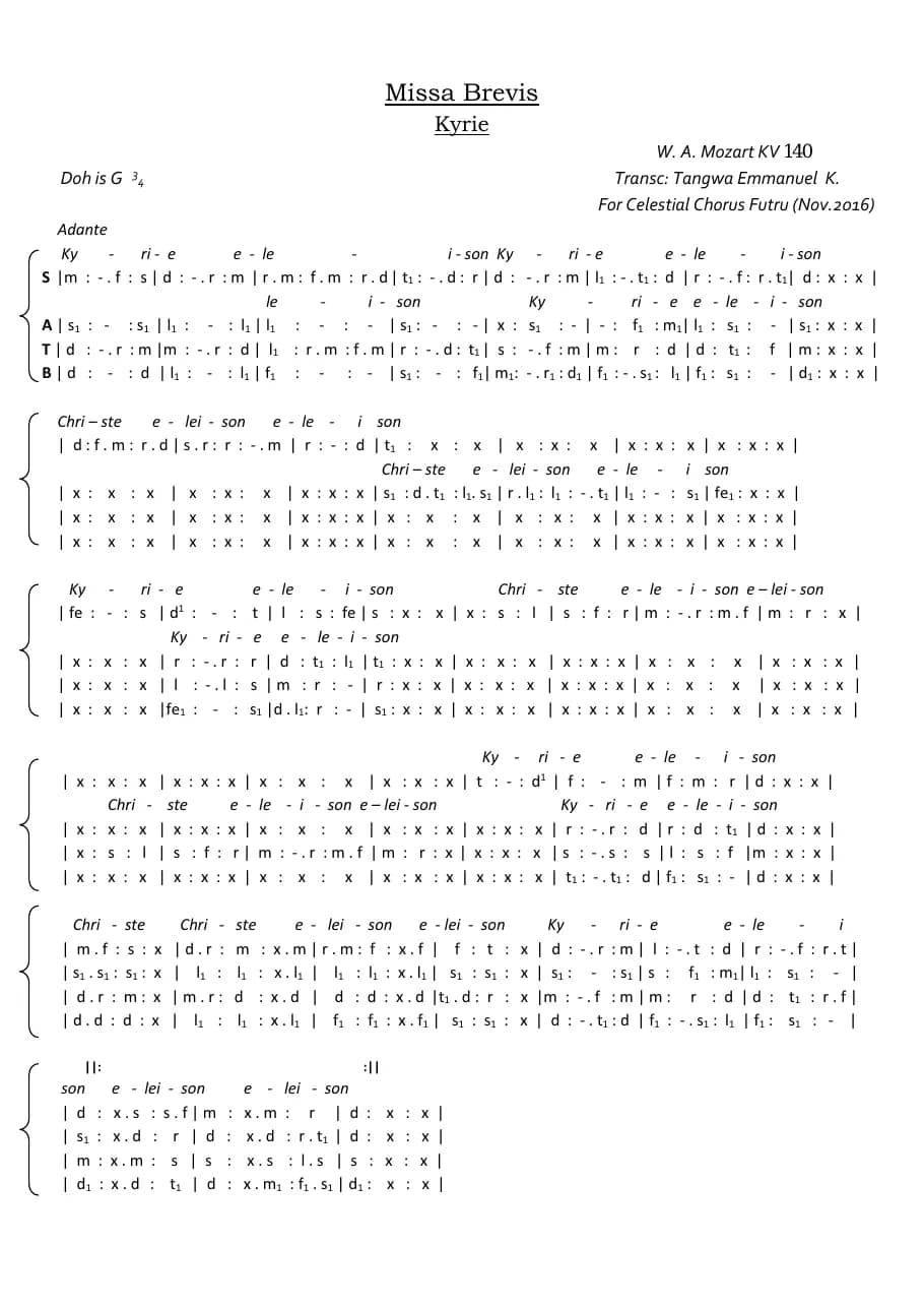 Missa Brevis - Kyrie — first page