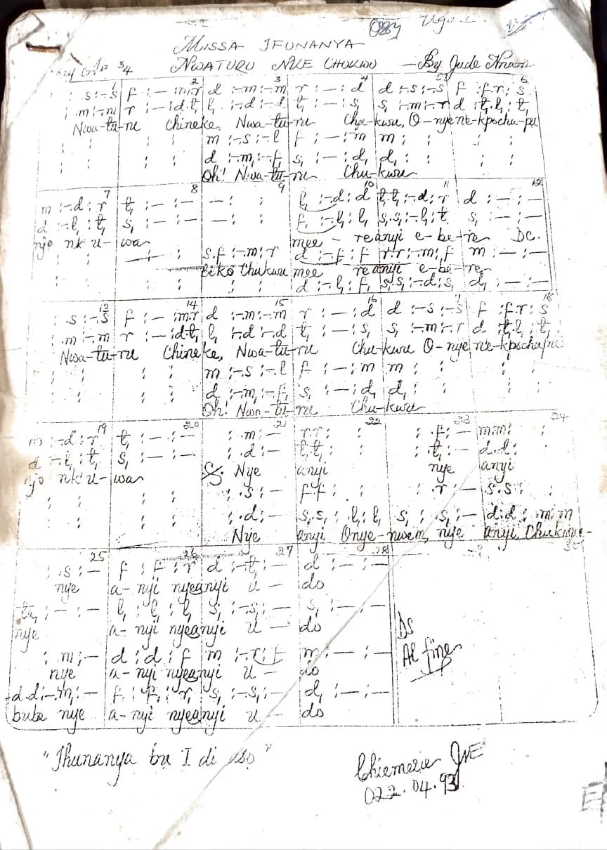 Missa Ifunanya — first page
