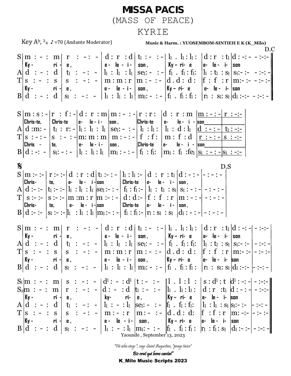 Missa Pacis V — first page
