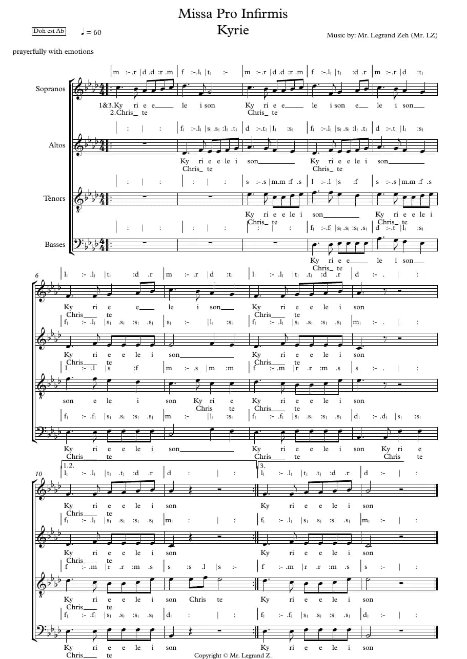 Missa Pro Infirmis — first page