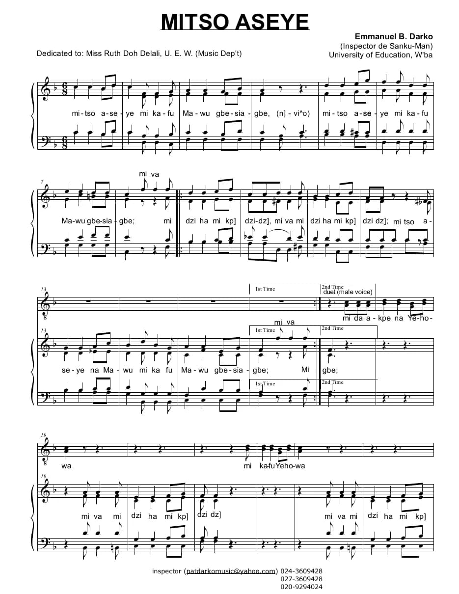 Mitso Aseye — first page