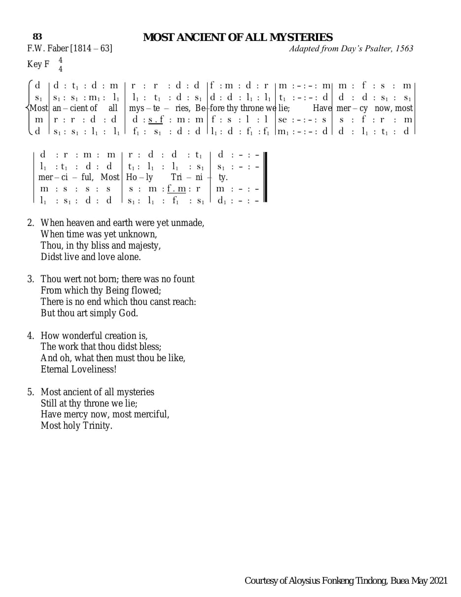 Most Ancient of All Mysteries F. W. Faber — first page