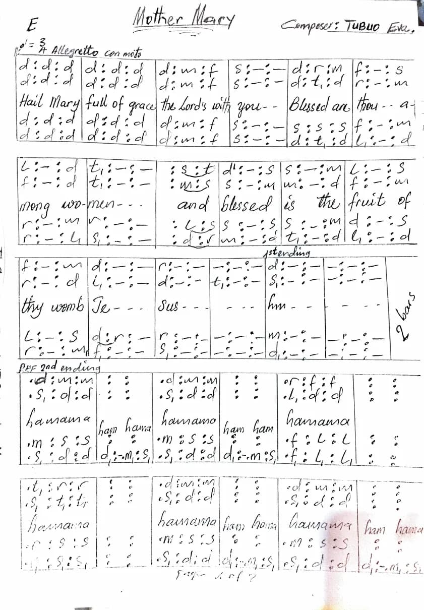 Mother Mary — first page