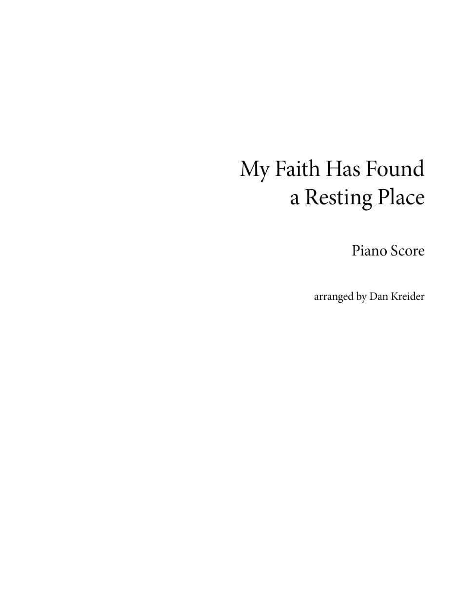 My Faith Has Found a Resting Place - Piano — first page