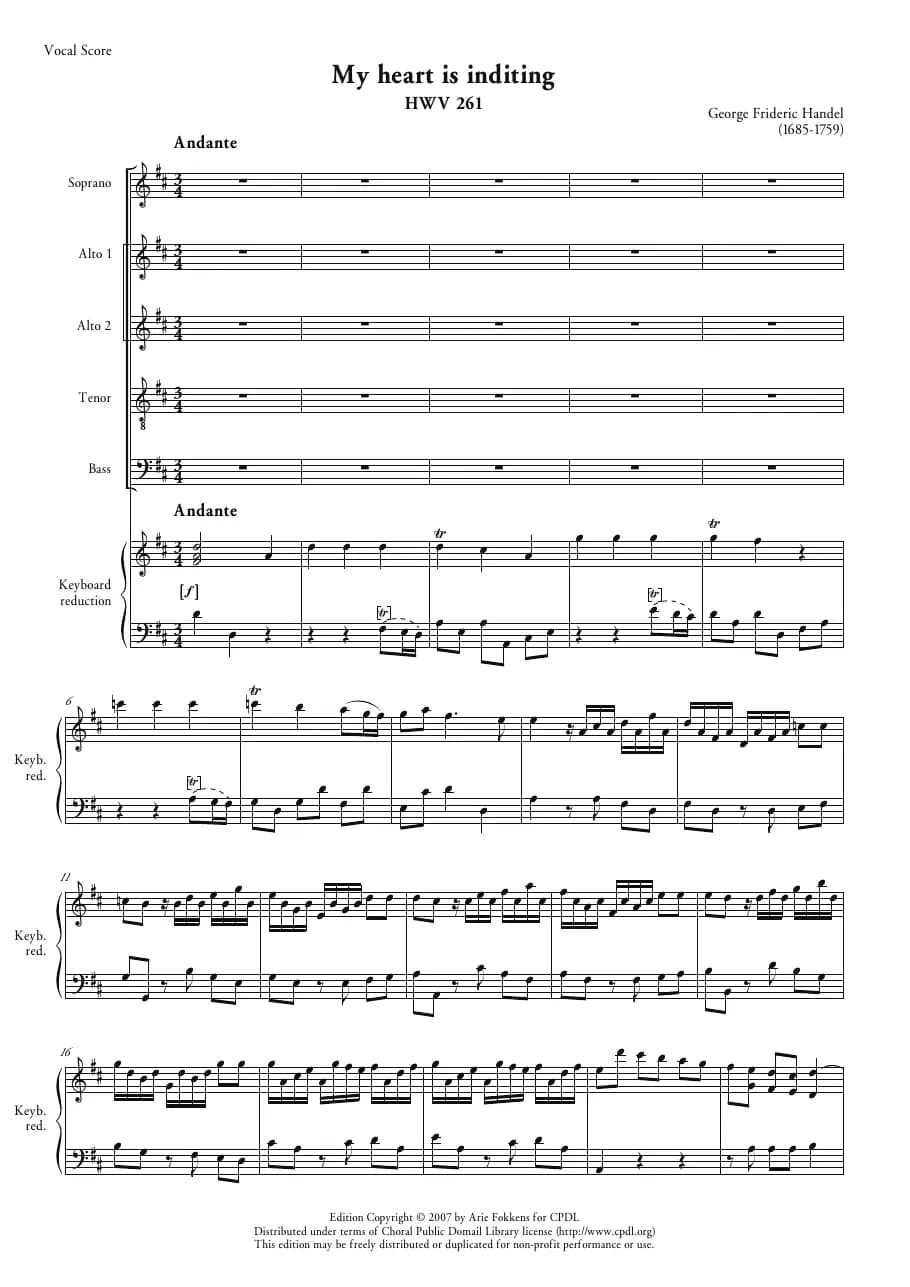 My Heart Is Inditing - Coronation Anthem — first page