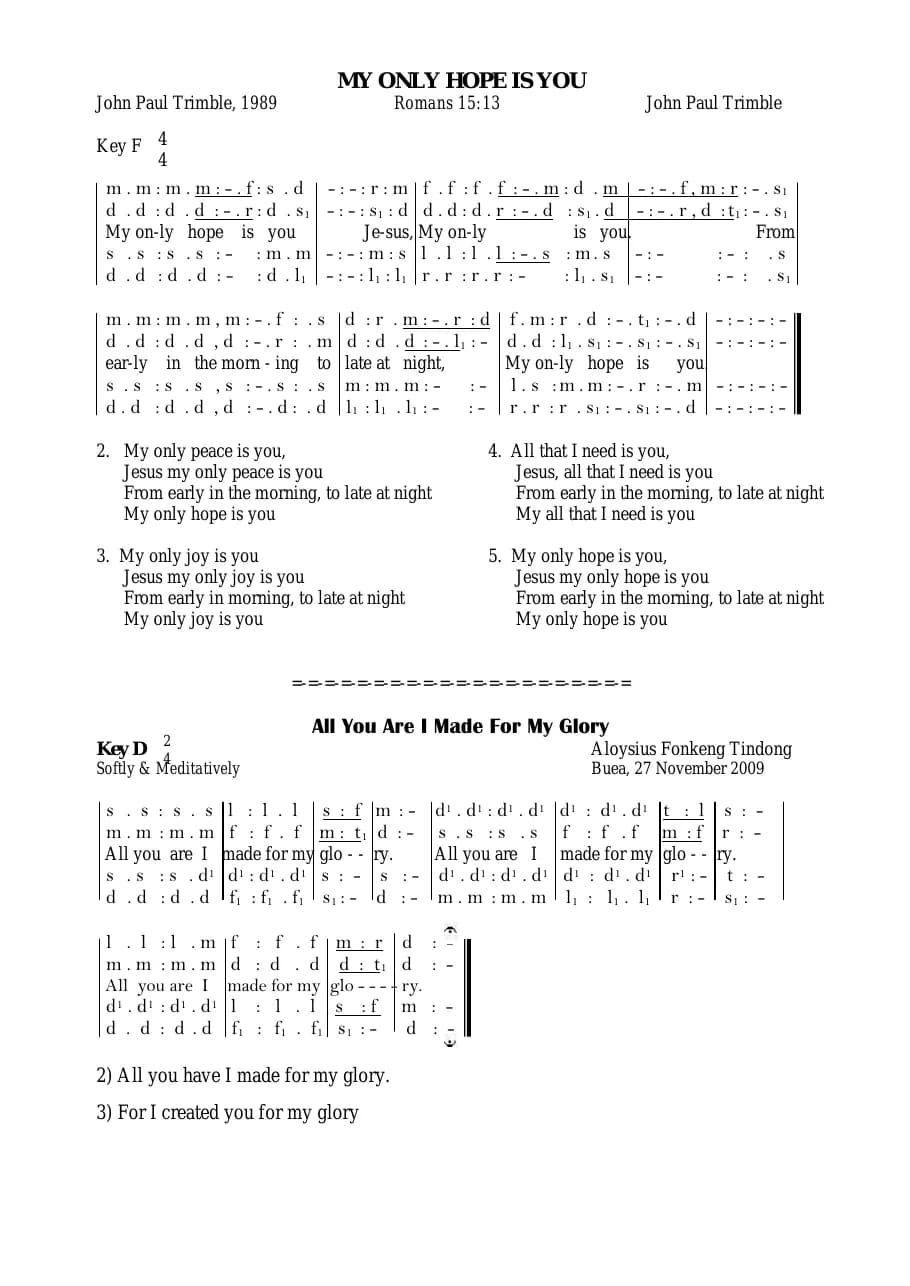My Only Hope Is You — first page