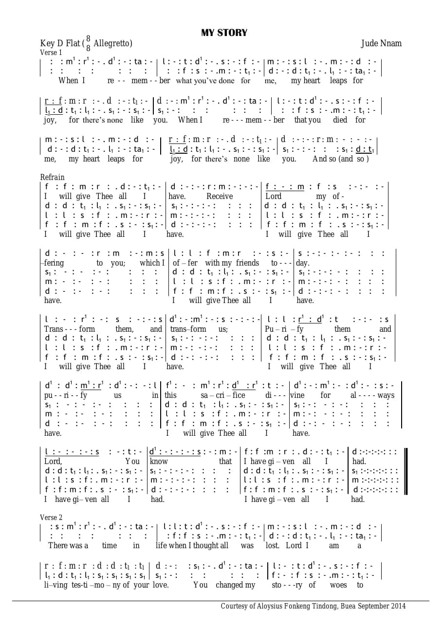 My Story — first page