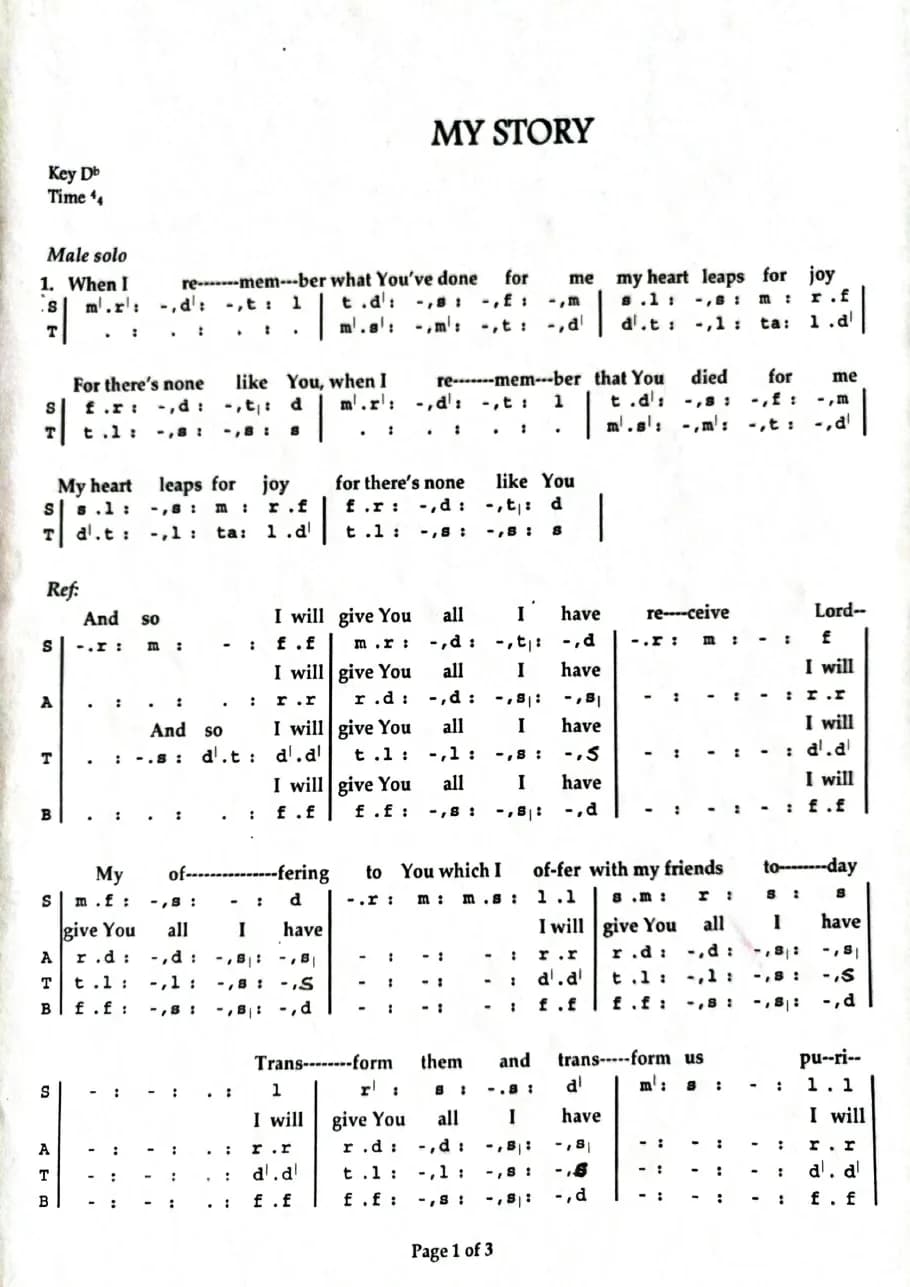 My Story — first page