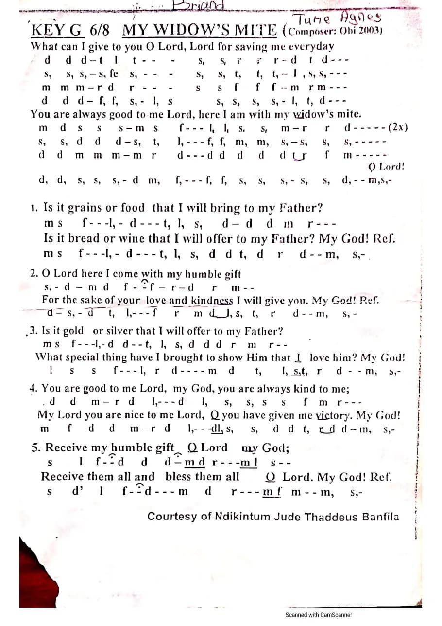 My Widow's Mite — first page