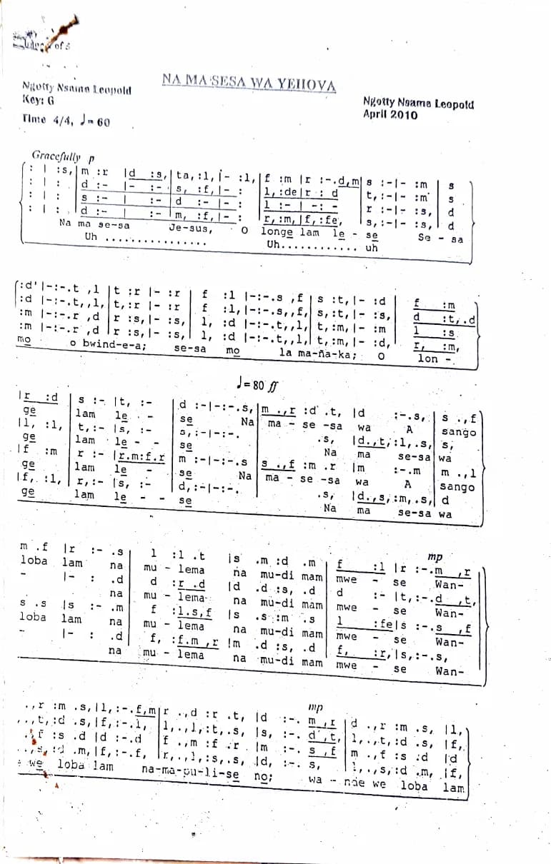 Na Ma Sesa Wa Yehova — first page