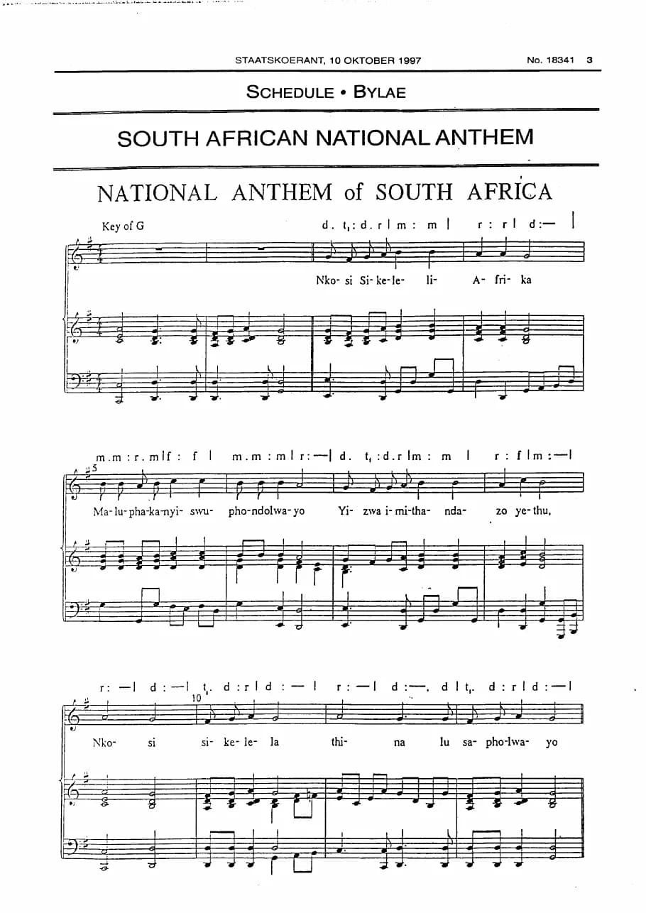 National Anthem Sheet Music — first page