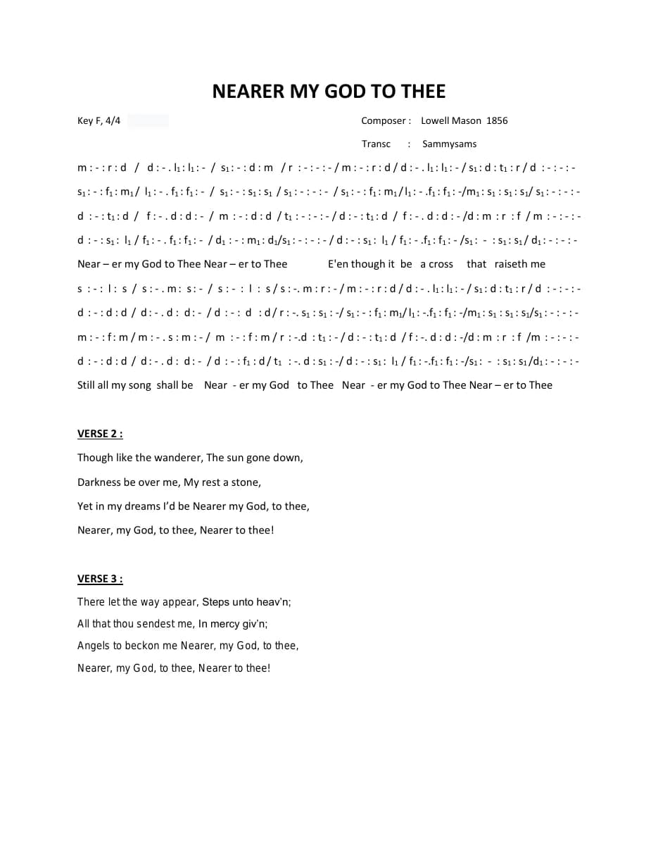 Nearer My God to Thee! — first page