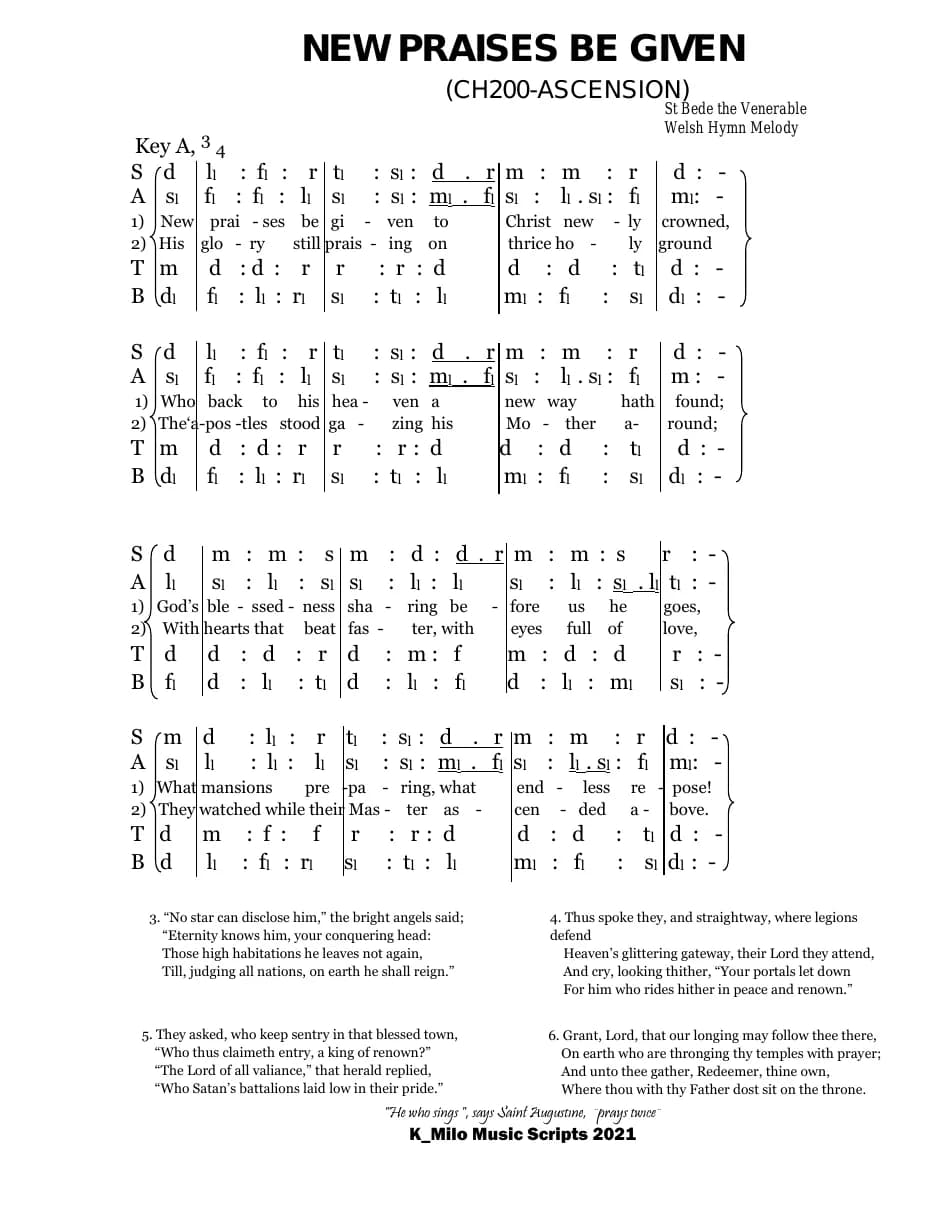 New Praises Be Given — first page